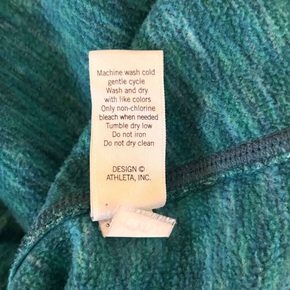 Athleta Blue Space Dye Zip Hoodie Size Large Athletic Workout Jacket - Picture 10 of 13